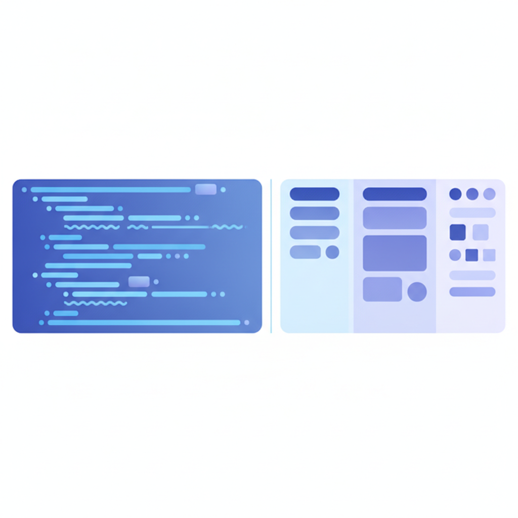 Split-pane CodeMirror editor showing API Blueprint source on the left and a rendered three-column API reference on the right, no text overlay