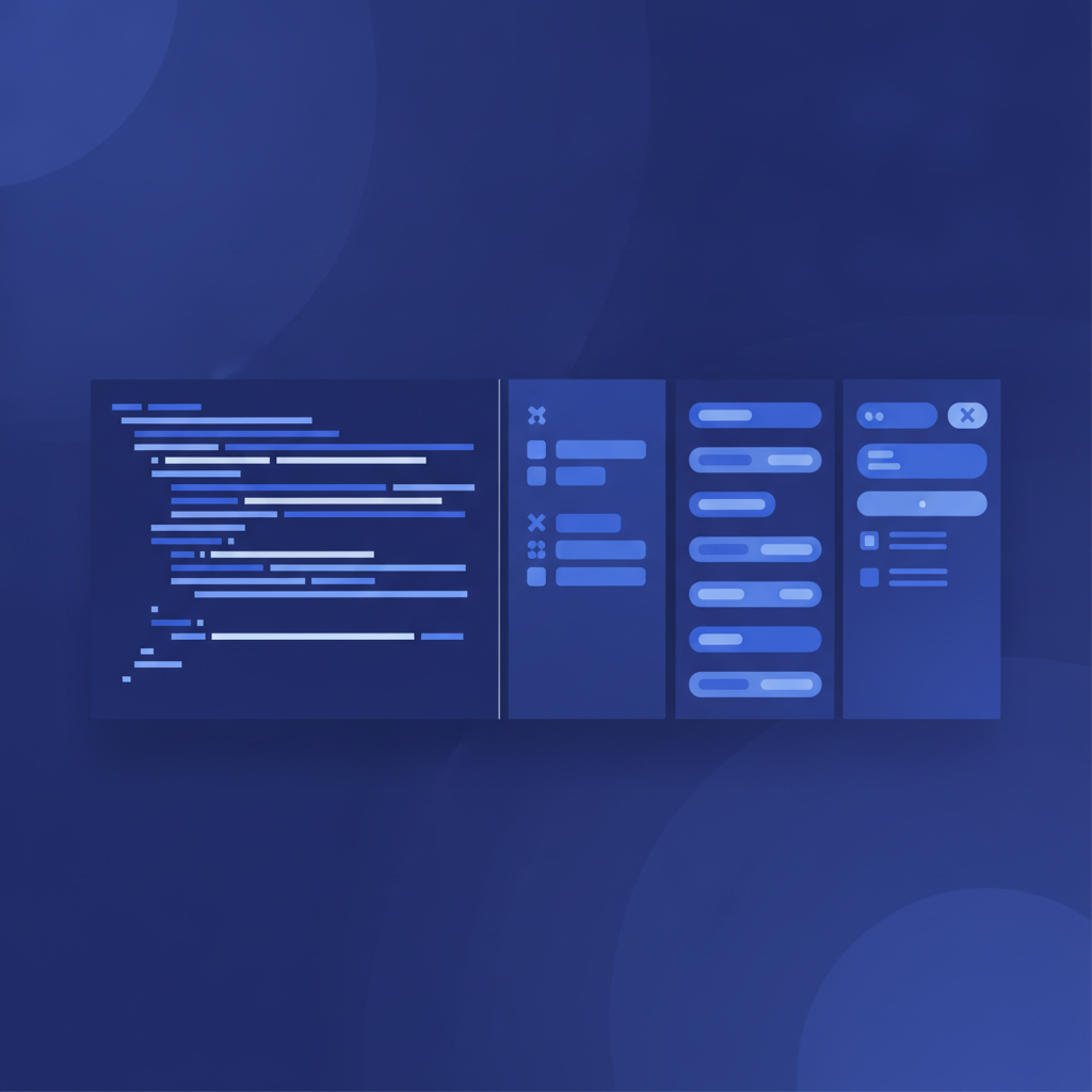 Screenshot mockup of Apidoke's split-pane editor on the left with API Blueprint markdown and the live 3-column preview on the right, no text in image