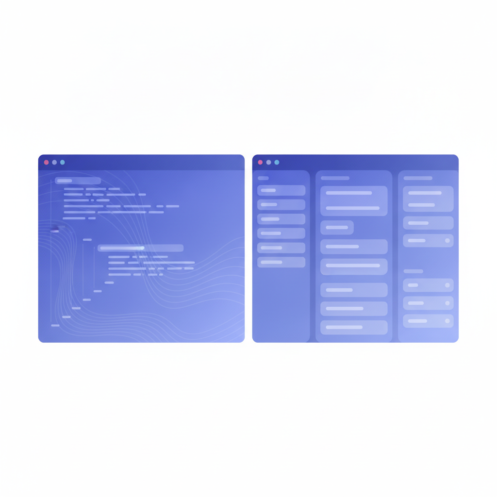 split-pane editor on the left with API Blueprint markdown and live rendered 3-column API reference on the right, no text overlay
