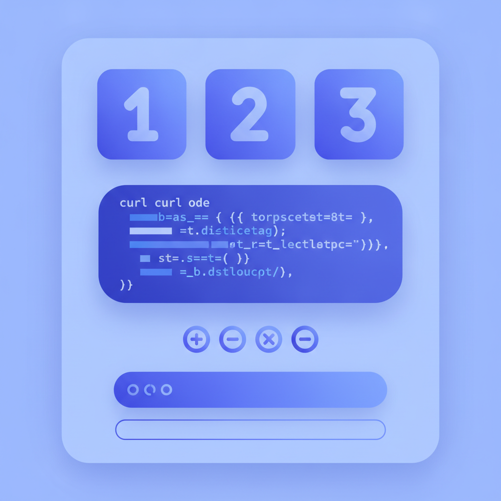 A clean tutorial page with numbered steps, a curl code block with syntax highlighting, and a short feedback prompt at the bottom