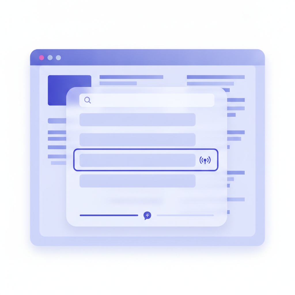A keyboard-accessible search modal over an API reference page, showing arrow-key-highlighted results and an aria-live region indicator