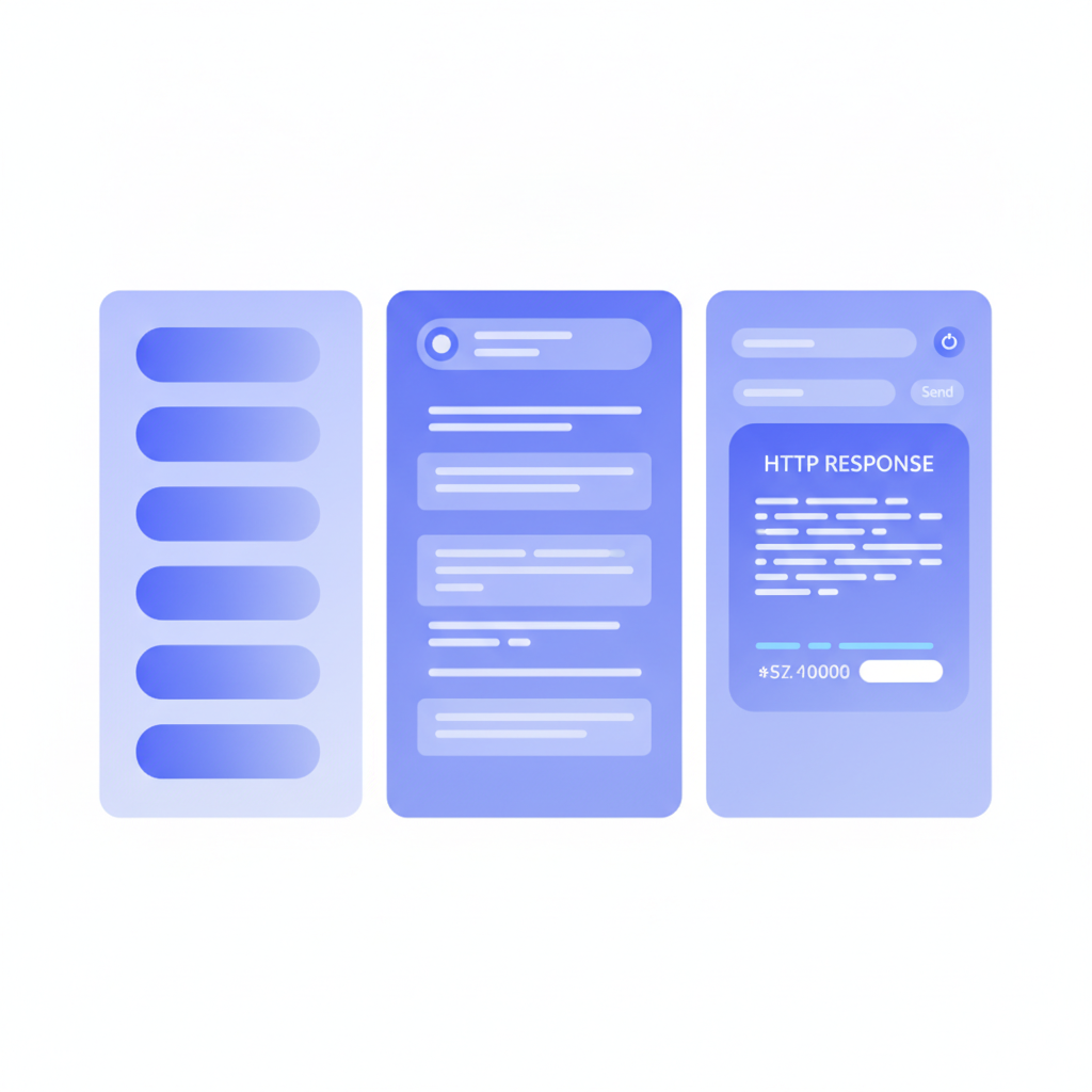 A 3-column developer portal layout showing left navigation, center endpoint documentation, and right try-it console with a live HTTP response