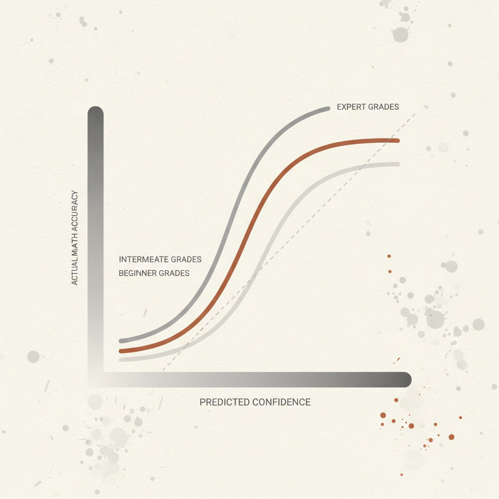 a calibration curve chart comparing predicted confidence to actual match accuracy across grading categories