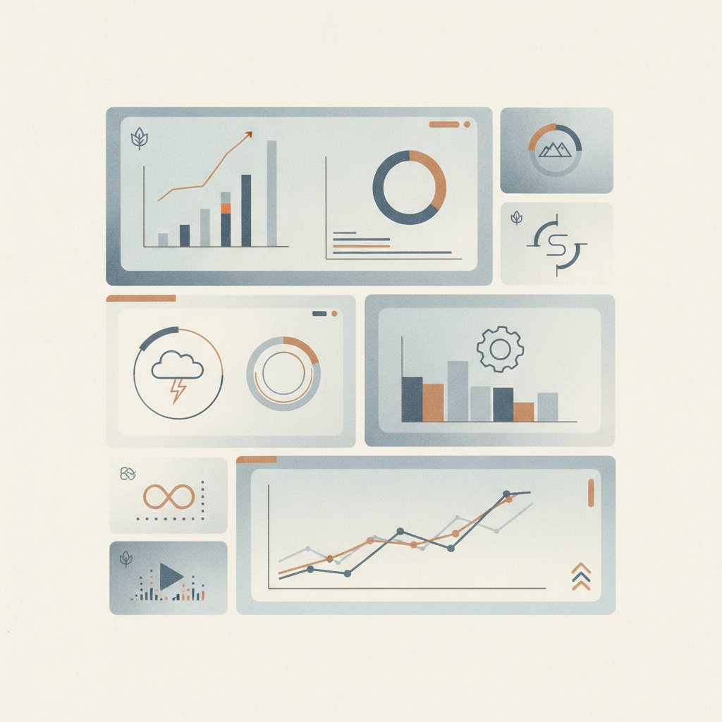 a dashboard split into separate tenant panels showing isolated reporting and branding