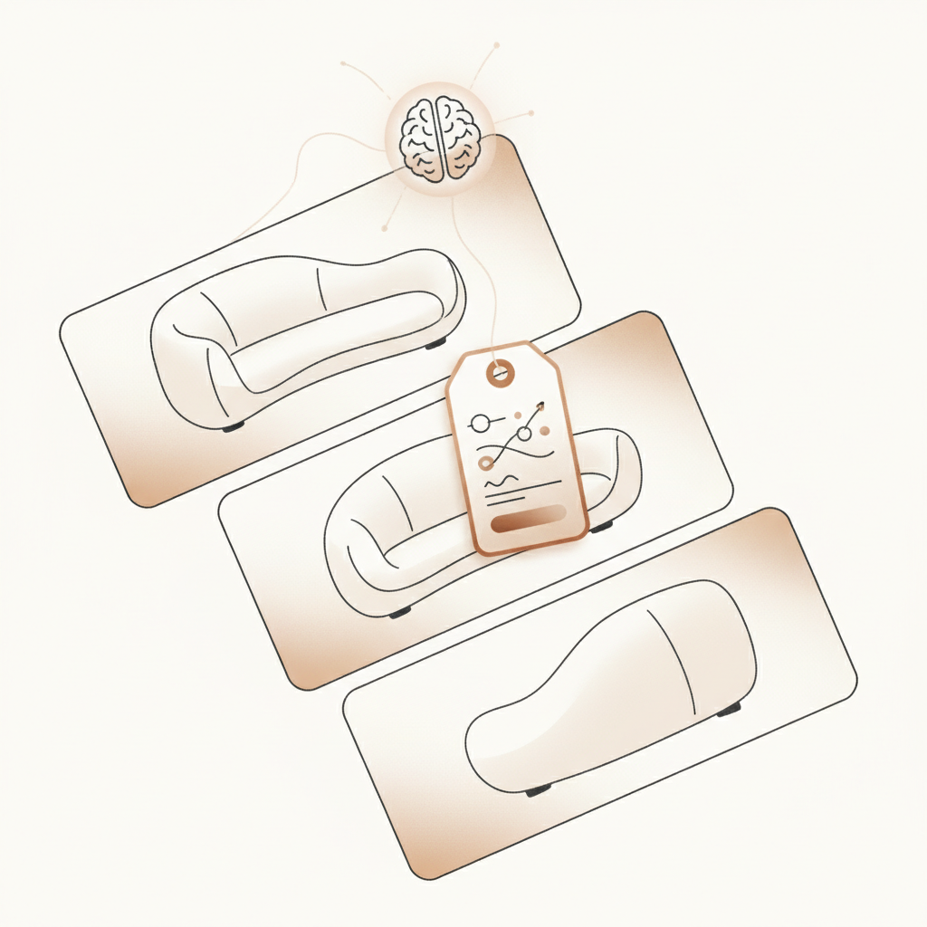 AI grading a large piece of furniture with multiple photo angles and a condition tag overlay