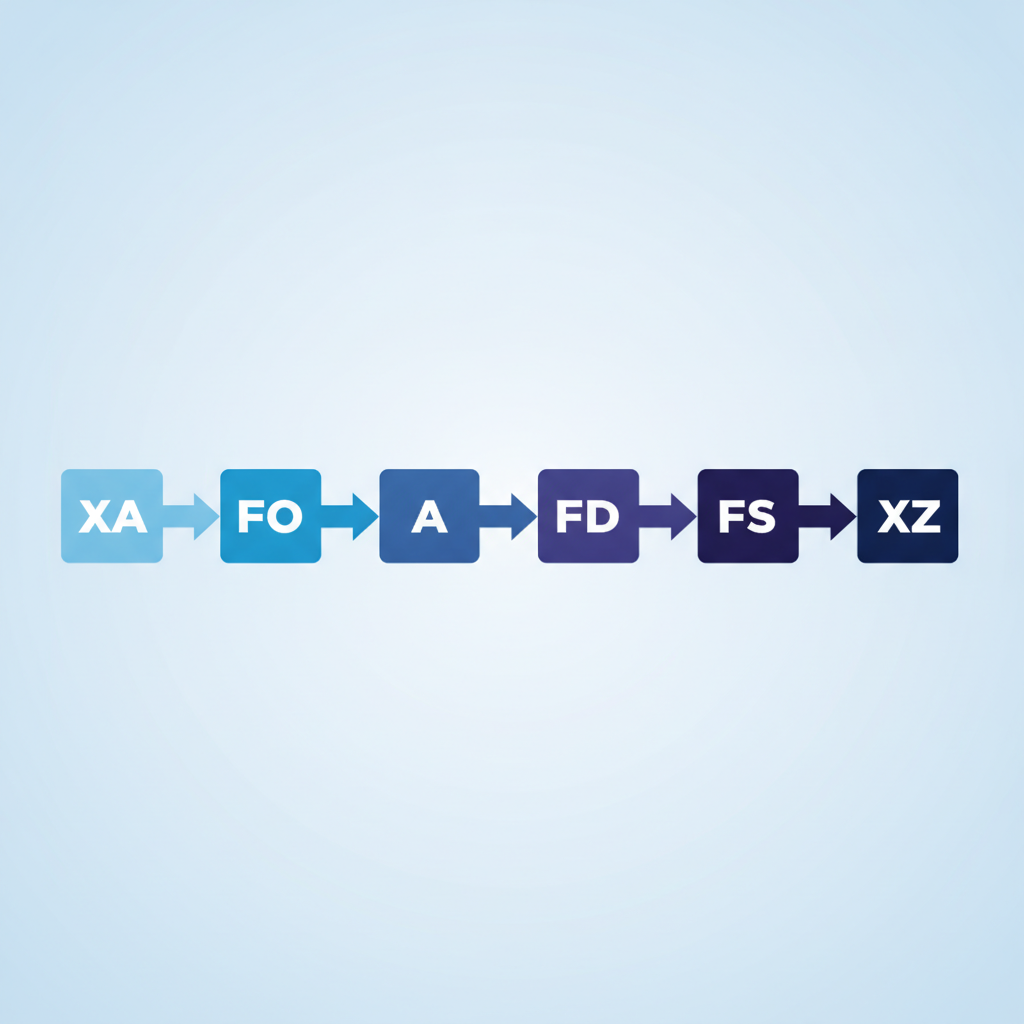 A diagram showing the ZPL label construction sequence: XA, FO, A, FD, FS, XZ with arrows connecting each command in order