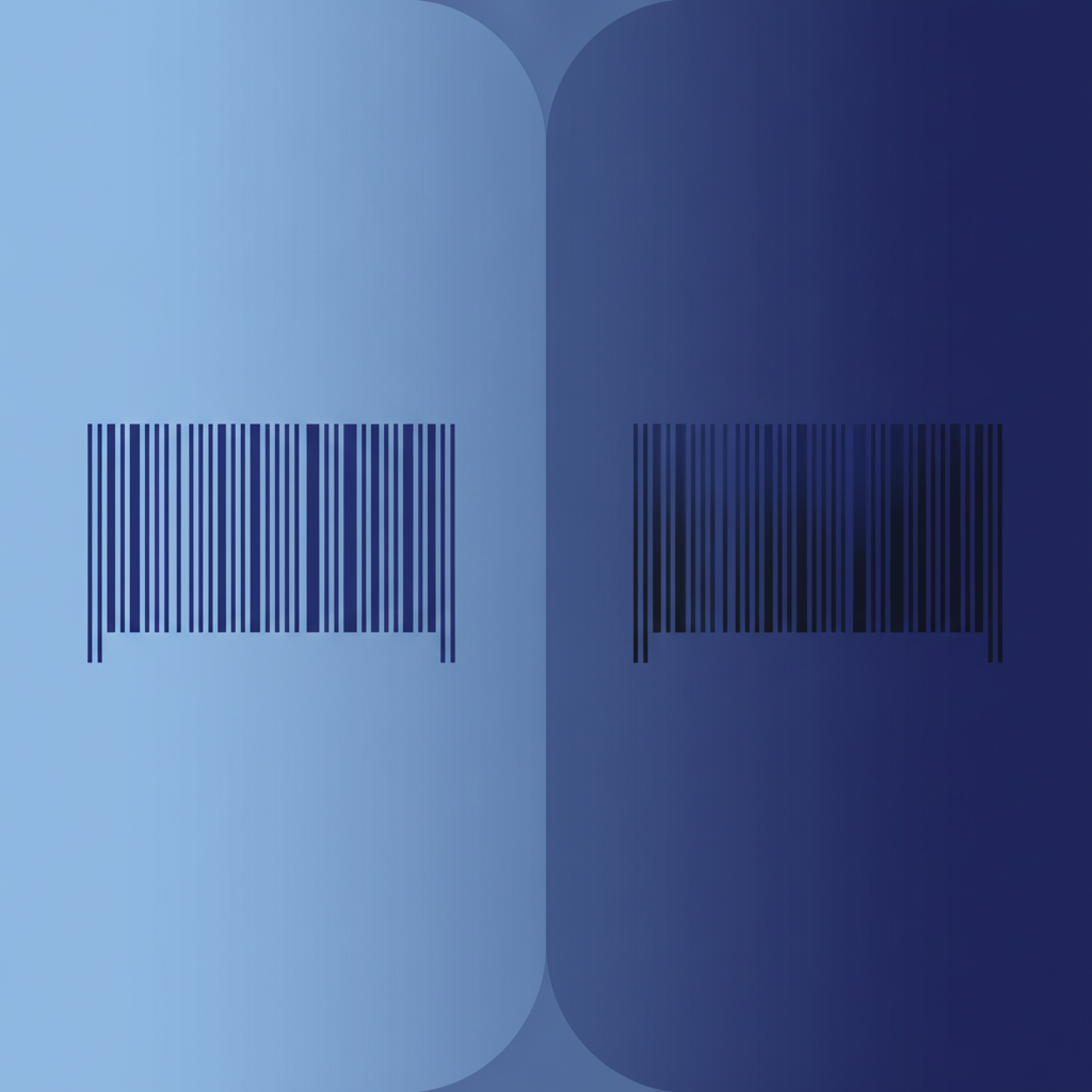 side-by-side comparison of a sharp native ZPL barcode versus a blurry raster-embedded barcode at the same print size